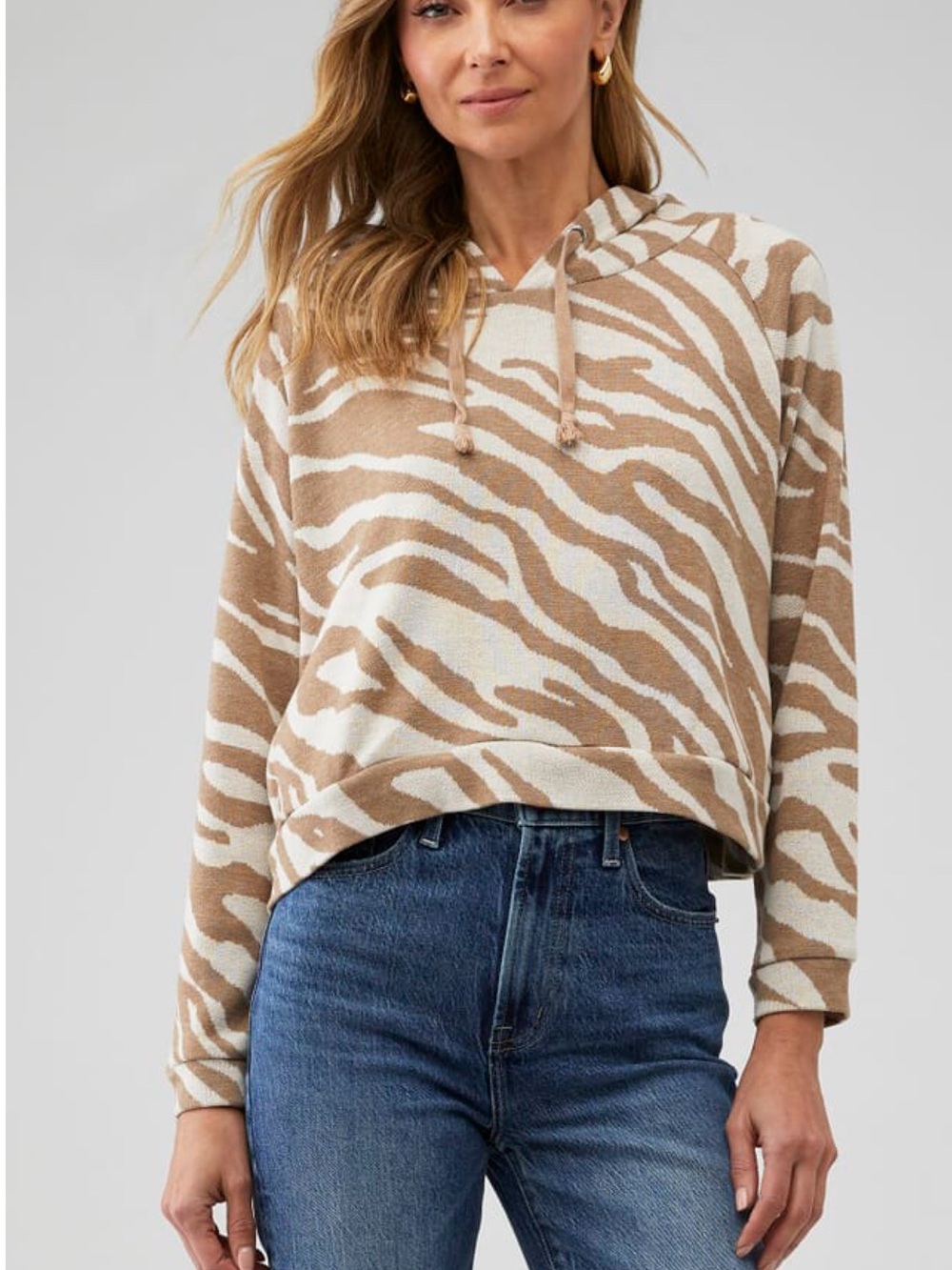BB Dakota Nature of Love Tiger Print Hoodie Size XS EUC